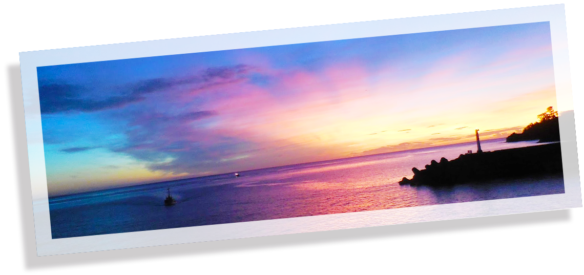 城ヶ崎の海、夕焼け写真